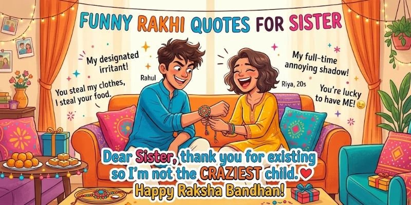 Funny Rakhi Quotes for Sister That Make Her Laugh