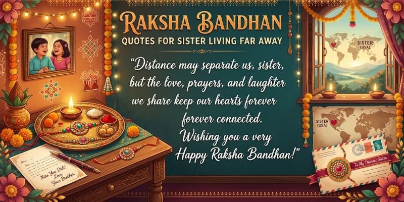 Raksha Bandhan Quotes for Sister Living Far Away