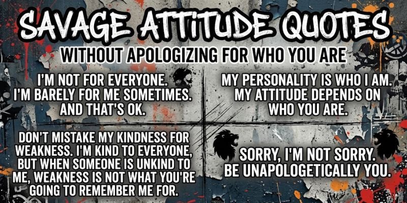 Savage Attitude Quotes Without Apologizing for Who You Are